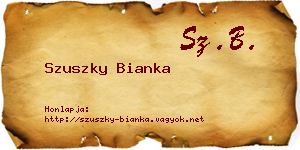 Szuszky Bianka névjegykártya